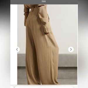 UEC Tibi wide leg pleated trousers tan size 2